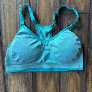 New Balance Turquoise Sports Bra With Padding And Adjustable Straps